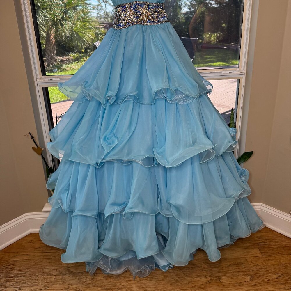 Light Blue Formal Pageant Gown - Picture 4 of 4